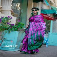 kazule by rajtex satin crepe printed trendy saree collection