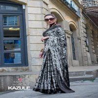 kazule by rajtex satin crepe printed trendy saree collection