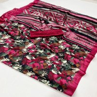 kazule by rajtex satin crepe printed trendy saree collection