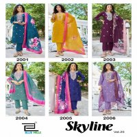 Blue Hills Skyline Vol-20 Wholesale Chinoon Silk Kurtis With Pant And Dupatta