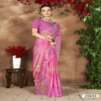 Vallabhi Tamia Wholesale Chiffon Fabrics Ethnic Sarees