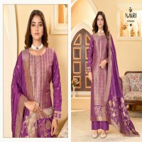 Naari Chamak Wholesale Pure Muslin Jacquard With Embroidery Work Dress Material