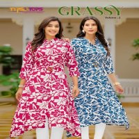 Tips And Tops Grassy Vol-2 Wholesale Heavy Reyon Print A Line Long Kurtis