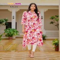 Tips And Tops Grassy Vol-2 Wholesale Heavy Reyon Print A Line Long Kurtis