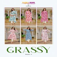 Tips And Tops Grassy Vol-2 Wholesale Heavy Reyon Print A Line Long Kurtis