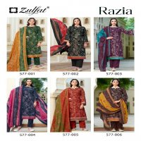 Zulfat Razia Wholesale Pure Jam Cotton With Foil Work Dress Material