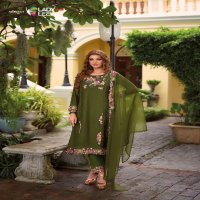 LADY LEELA SHIDDAT VOL 3 DESIGNER EMBROIDERY WORK FULL STITCH TOP BOTTOM DUPATTA