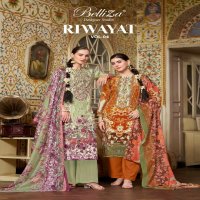 Belliza Riwayat Vol-4 Wholesale Pure Viscose Rayon With Self Embroidery Dress Material