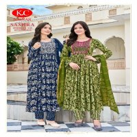 samira vol 2 by navkar creation rayon fully stitch umbrella cut 3pcs dress