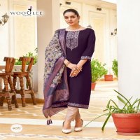 nitya vol 2 by wooglee viscose handwork full stitch churidar 3pcs dress