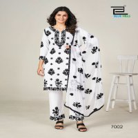 black and white vol 7 by blue hills rayon readymade big size fancy kurti pant dupatta