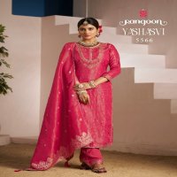 Rangoon Yashasvi Wholesale Pure Viscose Simmer Jacquard Readymade Suits