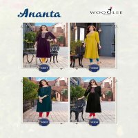 Wooglee Ananta Wholesale Wrinkle Rayon Long Kurtis