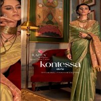 Rajtex Kontessa Wholesale Tussar Silk Handloom Weaving Party Wear Sarees