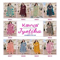 kavya jyotika vol 8 hit design umbrella cut capsule print readymade 3pcs suit