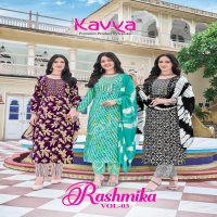 rashmika vol 3 by kavya readymade rayon print pretty look 3pcs dress