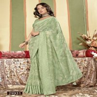 Vallabhi Camilla Wholesale Leaf Printed With Viscose Border Sarees