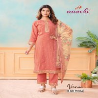 Aanchi Vernaa Wholesale Roman Shimmer Top With Pant And Dupatta