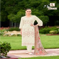 Alok Ziaaz Wholesale Pure Cambric Lawn Pakistani Embroidery Dress Material