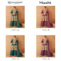 gulkayra designer maahi readymade chinon plazzo style 3pcs dress