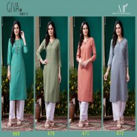 Moksh Giva Vol-1 Wholesale Maaza Cotton Hand Work Long Kurtis