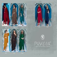 Sweety Prague Wholesale Fancy Chinon Kurti With Bottom And Dupatta