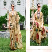 jaymee by joh rivaaj linen khatha work new trendy saree exports