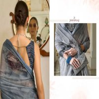 jaymee by joh rivaaj linen khatha work new trendy saree exports
