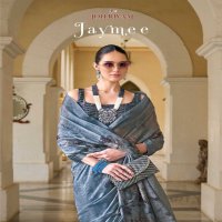 jaymee by joh rivaaj linen khatha work new trendy saree exports