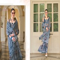 jaymee by joh rivaaj linen khatha work new trendy saree exports