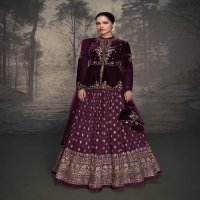 Sayuri Glam Wholesale Velvet Top With Premium Silk Skirt Stitched Suits