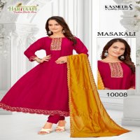 Hariyaali Masakali Wholesale Vichitra Silk Kali Pattern Kurtis With Pant And Dupatta