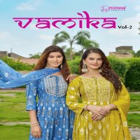 vamika vol 2 by poonam creation rayon print fully stitch fancy combo suit