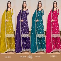 Abida Vol-2 Wholesale Chinon Fabrics Free Size Stitched Suits