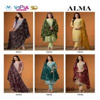 Vipul Alma Wholesale Velvet Satin With Embroidery Winter Suits