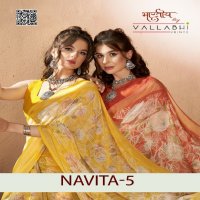 Vallabhi Navita Vol-5 Wholesale Georgette Fabrics Indian Sarees Catalog