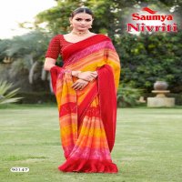 nivriti by saumya comfortable fancy print saree