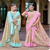 Saumya Divya Wholesale Border ciffon brasso, digital print with foil Sarees