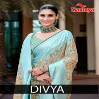 Saumya Divya Wholesale Border ciffon brasso, digital print with foil Sarees