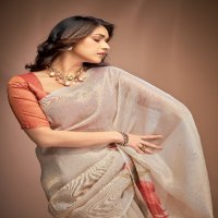 Kala Jamun Royal Queen Wholesale Zari Base Pure Crushed Tissue Sarees