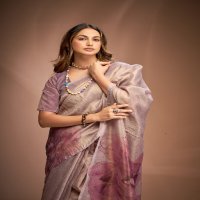 Kala Jamun Royal Queen Wholesale Zari Base Pure Crushed Tissue Sarees