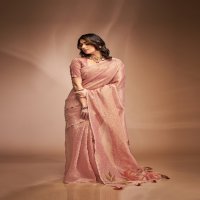 Kala Jamun Royal Queen Wholesale Zari Base Pure Crushed Tissue Sarees