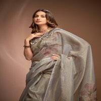 Kala Jamun Royal Queen Wholesale Zari Base Pure Crushed Tissue Sarees