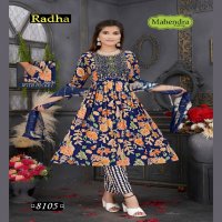 mahendra fashion radha vol 1 rayon print umbrella cut full stitch ladies suit