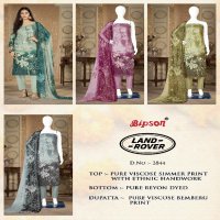 Bipson Land Rover D.no 2844 Wholesale Pure VIscose Simmer With Ethnic Handwork Dress Material