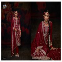 Fourdots Antara Wholesale Viscose Fandy Silk With Jarkan Work Dress Material