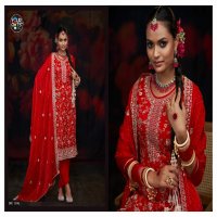 Fourdots Antara Wholesale Viscose Fandy Silk With Jarkan Work Dress Material