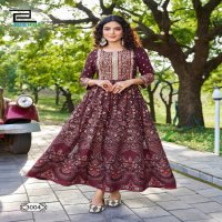 Blue Hills Inaya Vol-3 Wholesale 14 Kg Reyon With Foil Print Anarkali Kurtis