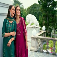 Lily And Lali Malang Vol-2 Wholesale Embroidery And Handwork Vichitra Silk Readymade Suits