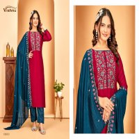 Vishnu Rameena Wholesale Vichitra Silk Dress Material